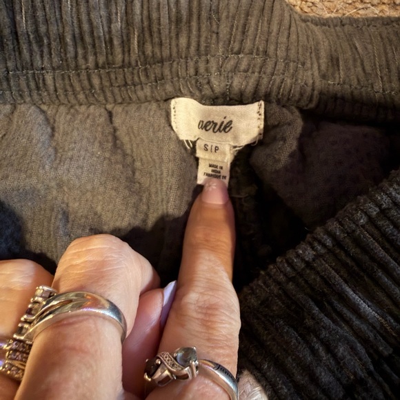 aerie Charcoal Gray Corduroy Drawstring Joggers - Picture 5 of 7
